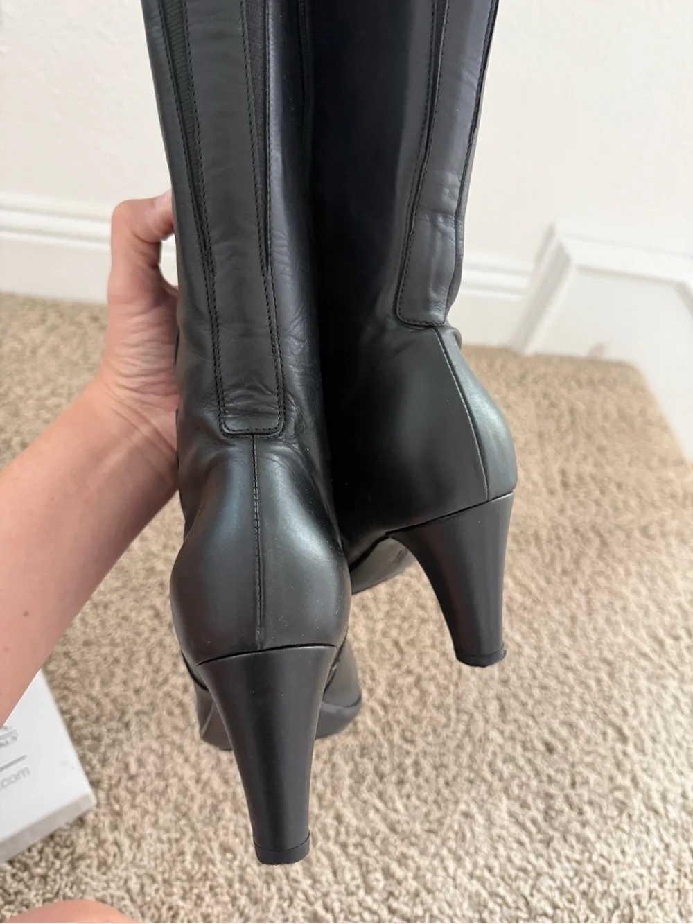 Aquatalia Dolphin Black Leather Weatherproof Boots Size 8